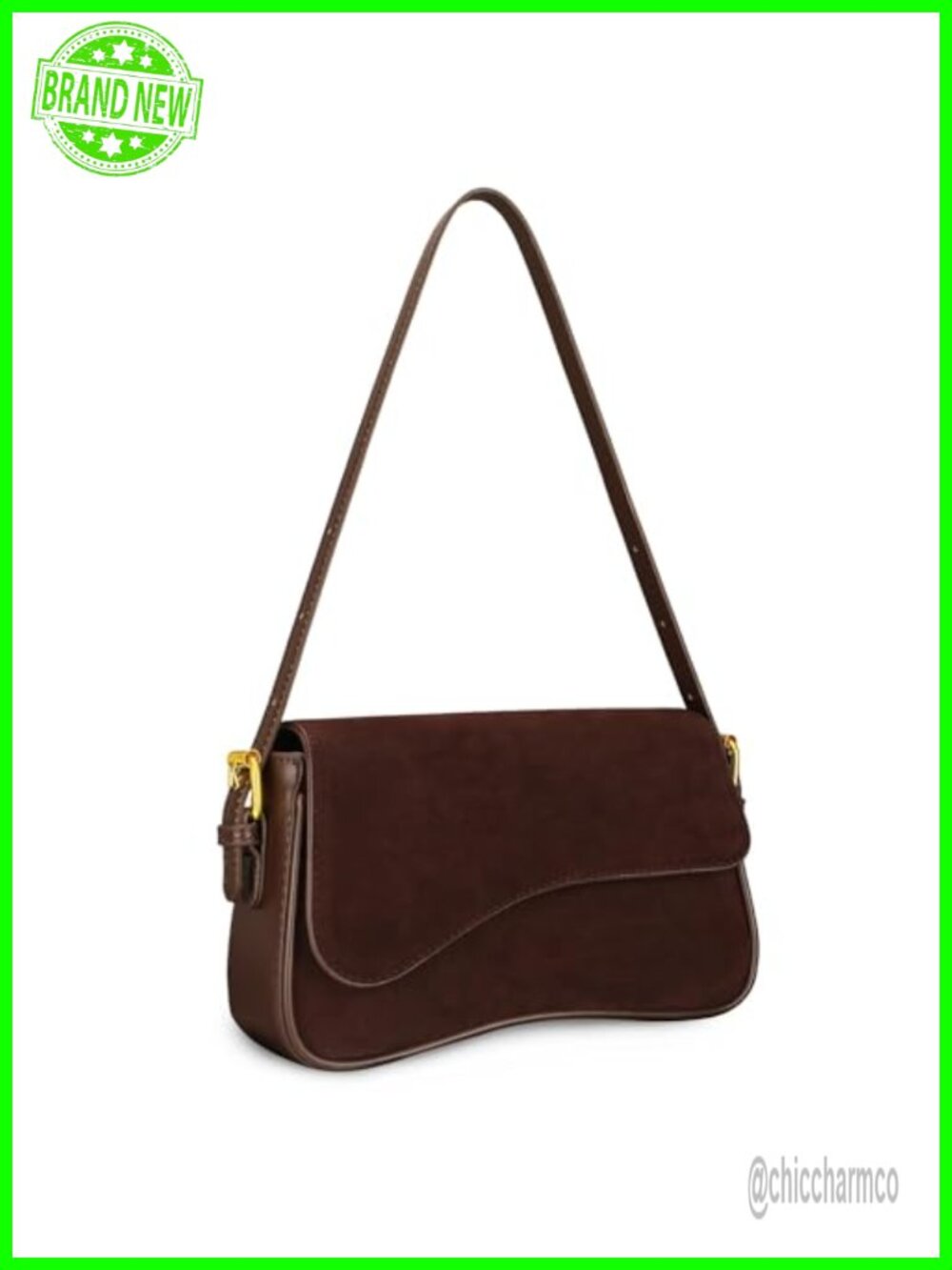 Suede Hobo Shoulder Bag with Adjustable Crossbody Strap Mini Handbag